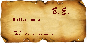 Balta Emese névjegykártya